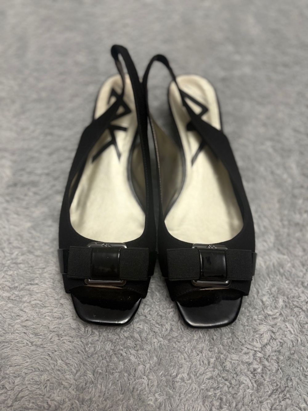 Anne Klein Sport Women's Black Slingback Open Toe Shoes